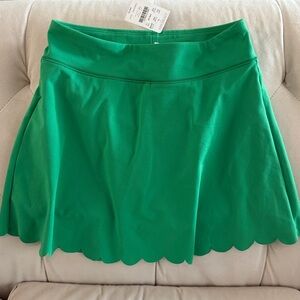 Crewcuts Vibrant Green Athletic Skirt with Built in Shorts and Scalloped Hem